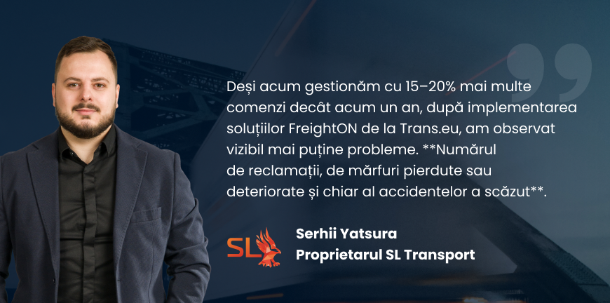 Consolidarea relațiilor cu transportatorii și menținerea siguranței transportului. 